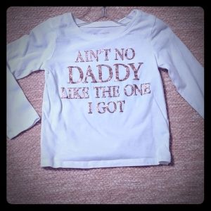 Long sleeve white T-shirt with wording